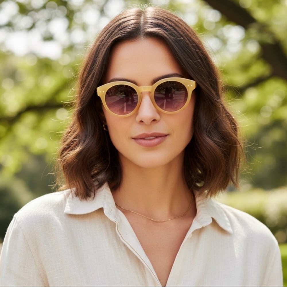 MADEWELL Hepcat Yellow Round Sunglasses